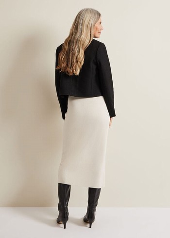 Phase Eight Irina Button Front Rib Skirts White Canada | HWQOIN-872